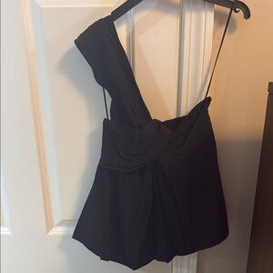 Mango Black One-Shoulder Top